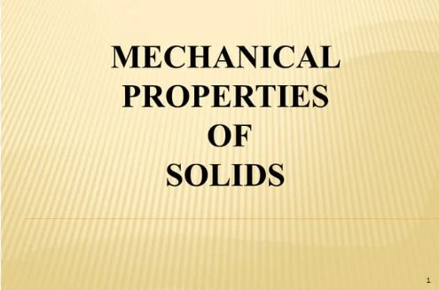 Mechanical properties of solids
